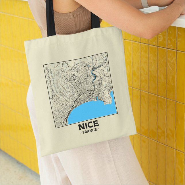 Sac à main carte de la ville de Nice, France (Créateur téléchargé)