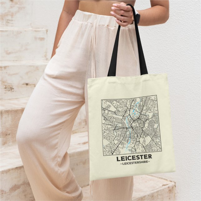 Sac à main carte de Leicester, Leicestershire (Créateur téléchargé)