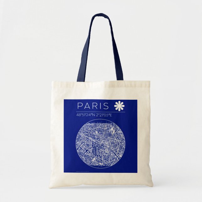 Sac à main carte de Paris plan directeur (Devant)