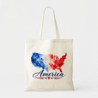 Sac à main carte des États-Unis aquarelle patrioti