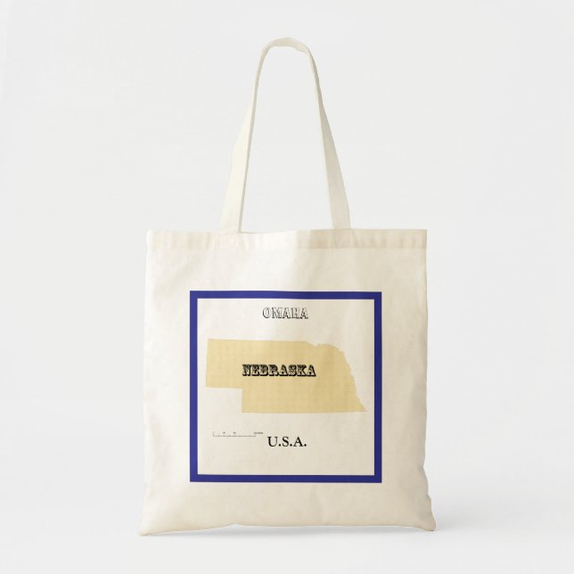 Sac à main - Carte du Nebraska avec ville (Devant)