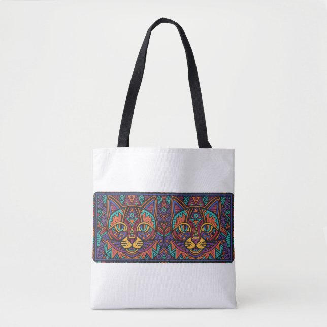 Sac à main Chats Esprit Tribal Vibrant (Devant)