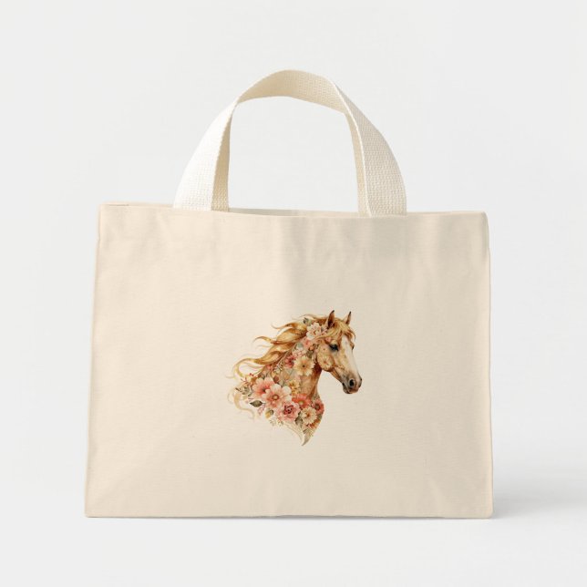 Sac à main cheval floral bohème équitation (Devant)