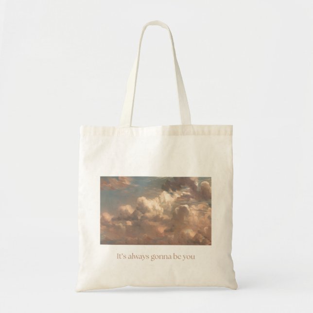 Sac à main citation nuage romantique  (Devant)