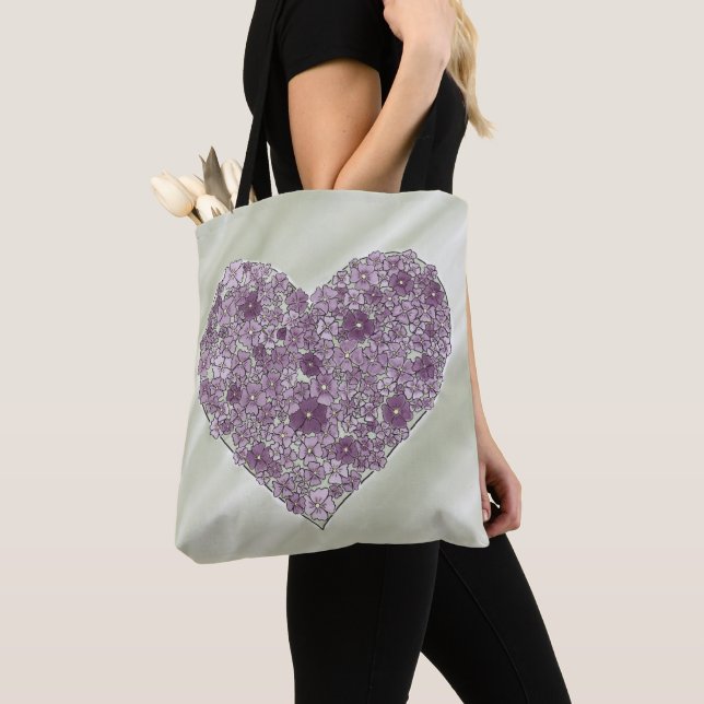 Sac à main Cœur de fleurs (De près)