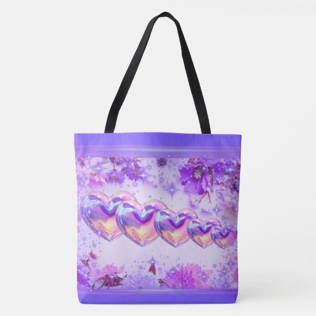 Sac à main Cœurs et marguerite pour la fête des mè (Devant)