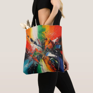 Sac à main coloré expressionniste abstrait en pein