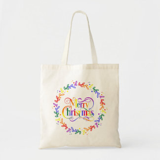 Sac à main Couronne de Noël arc-en-ciel Joyeux Noë