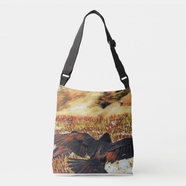 Sac à main crossbody d'ailes uniques de Raven (Devant)