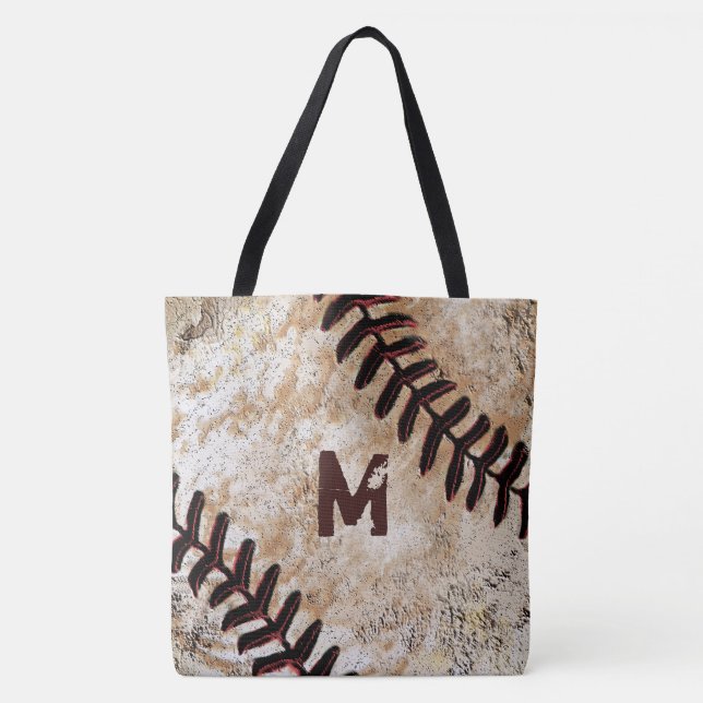 Sac à main de baseball avec numéro ou monogramme (Devant)