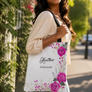 Sac à main de demoiselle d'honneur rose et blanc