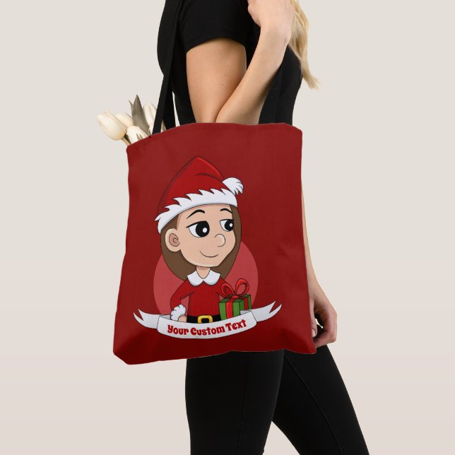 Sac à main de dessin animé de fille de Noël (De près)