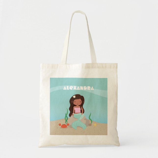 Sac à main de fille sirène afro-américaine mignonn (Devant)