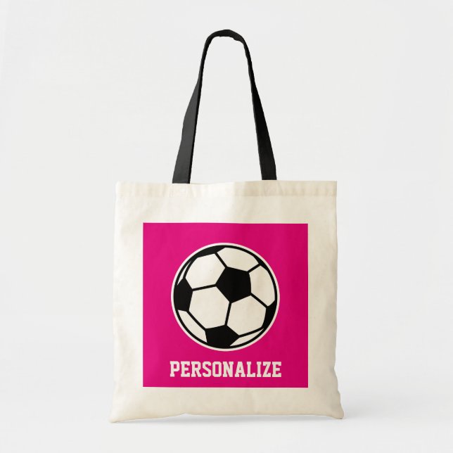 Sac à main de football rose pour l'équipe de fille (Devant)