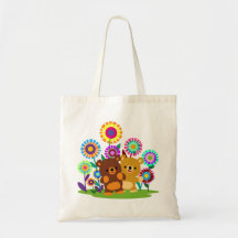 Sac à main de jardin d'ours de dessin animé mignon