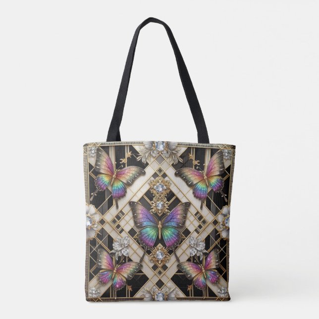 Sac à main de luxe diamants papillon arc-en-ciel (Dos)