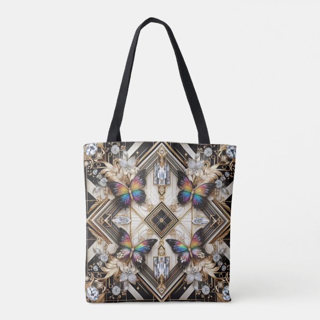 Sac à main de luxe diamants papillon arc-en-ciel (Dos)