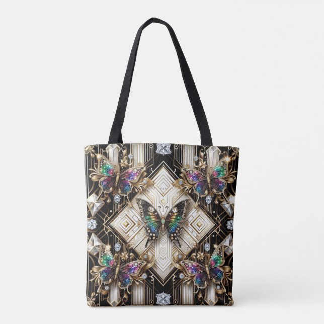 Sac à main de luxe diamants papillon arc-en-ciel (Dos)