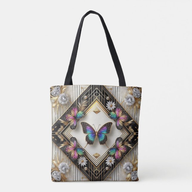 Sac à main de luxe diamants papillon arc-en-ciel (Dos)