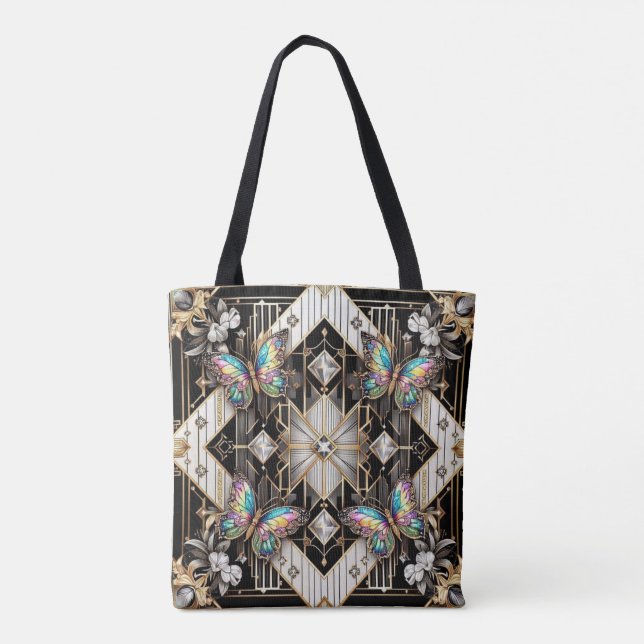 Sac à main de luxe diamants papillon arc-en-ciel (Dos)