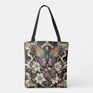 Sac à main de luxe diamants papillon arc-en-ciel