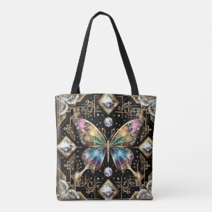 Sac à main de luxe diamants papillon arc-en-ciel