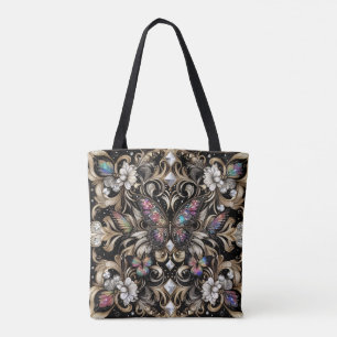 Sac à main de luxe diamants papillon arc-en-ciel