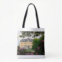 Sac à main de luxe motif floral de château françai