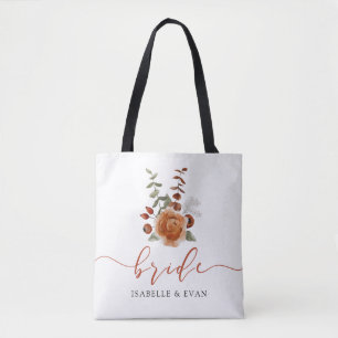 Sac à main de mariée floral aquarelle d'automne