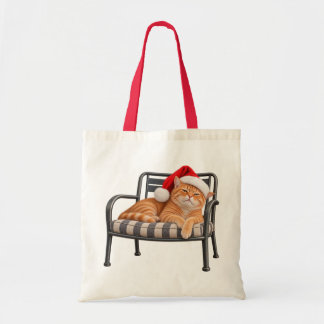 Sac à main de Noël avec un chat grumpy Santa