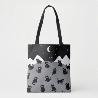 Sac à main de nuit de chat noir fantaisiste