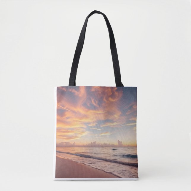 Sac à main de plage Coucher de soleil tropical (Devant)