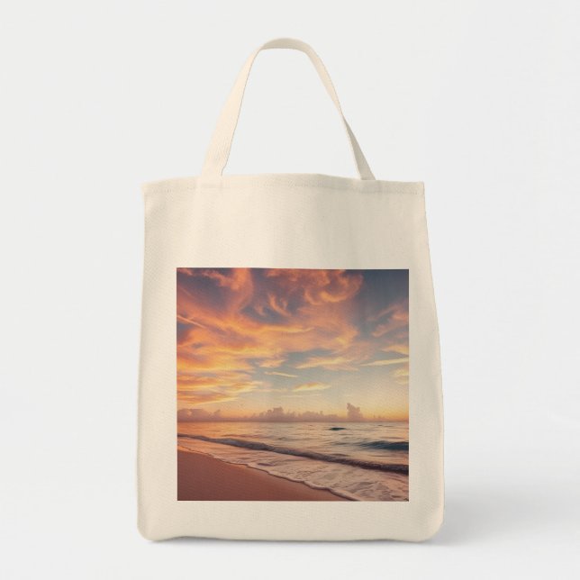Sac à main de plage Coucher de soleil tropical (Devant)