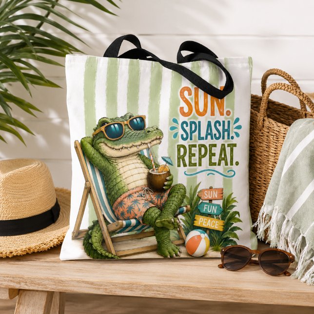 Sac à main de plage Funny Alligator Tote (Créateur téléchargé)