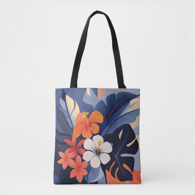 Sac à main de plage Hawaïen à motif Hibiscus Moder (Devant)
