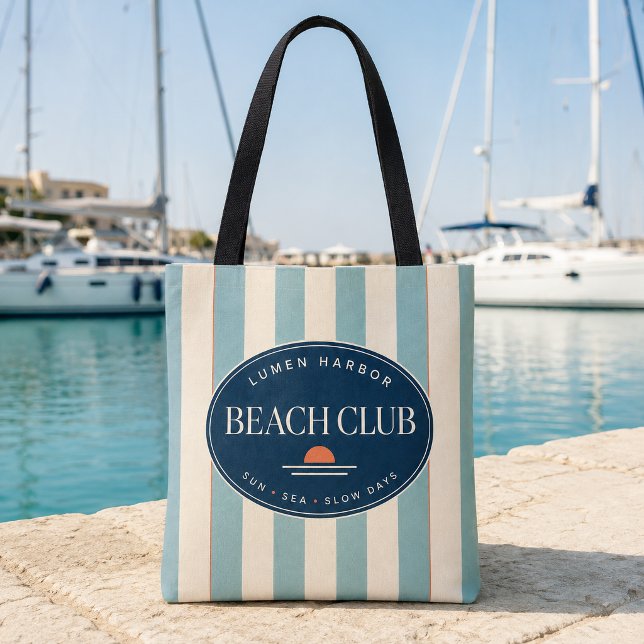 Sac à main de plage rayé Cabana sarcelle (Créateur téléchargé)