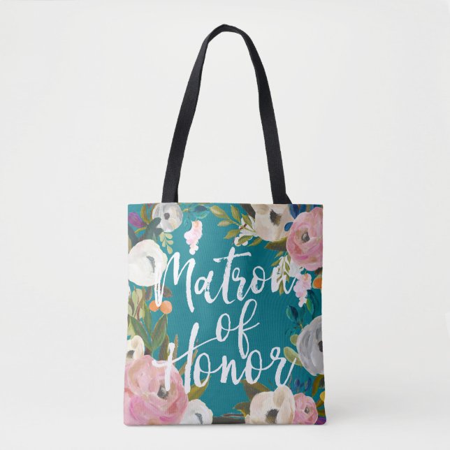 Sac à main de témoin floral brossé pour mariage (Devant)