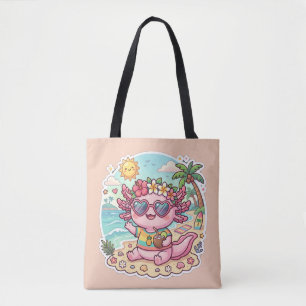 Sac à main de vacances d'été avec axolotl de plage