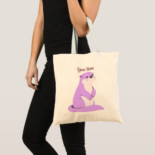 Sac à main debout en forme de loutre de mer violet