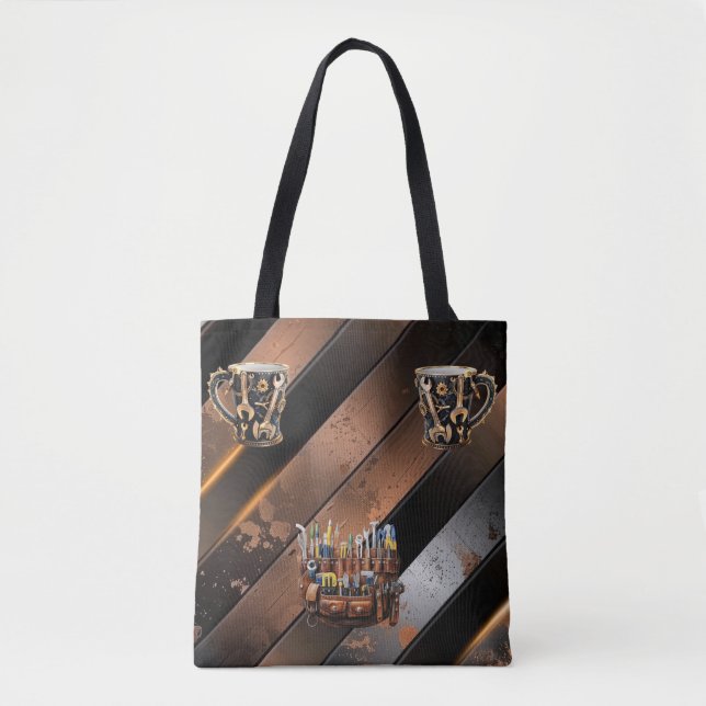 Sac à main dramatique noir et cuivre pour outils d (Devant)