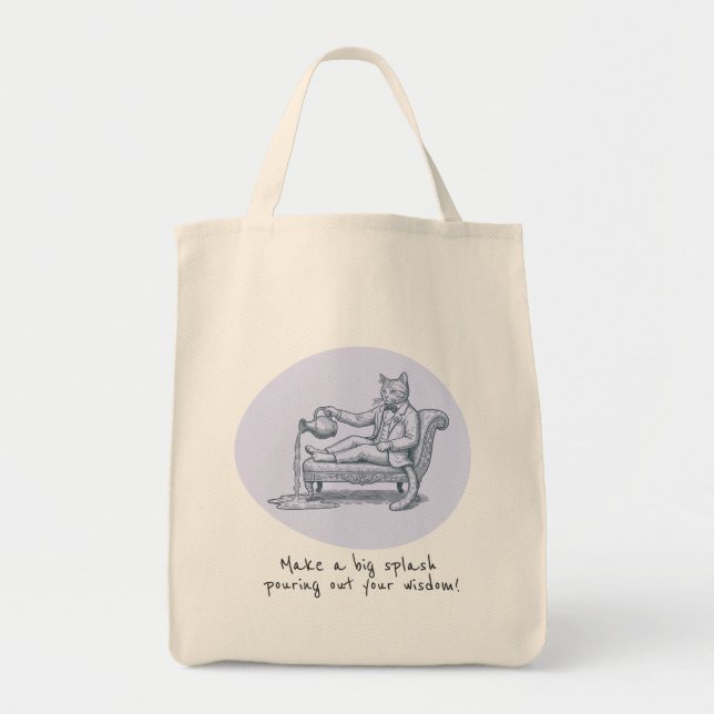 Sac à main drôle de chat du zodiaque Verseau (Devant)