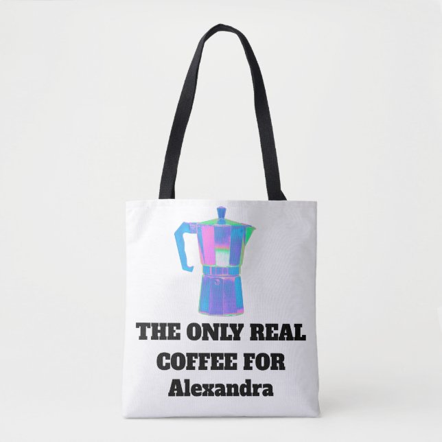 Sac à main drôle et snob du café avec nom personna (Devant)