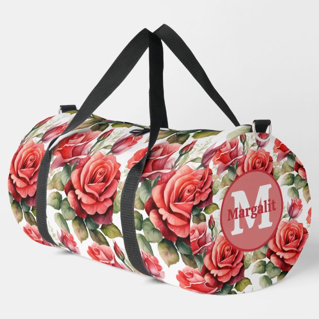 Sac à main élégant à motif de roses rouges (Coin gauche)
