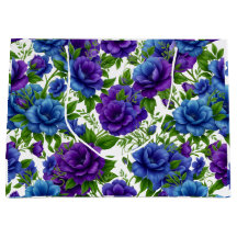 Sac à main élégant à motif floral de rose bleue et