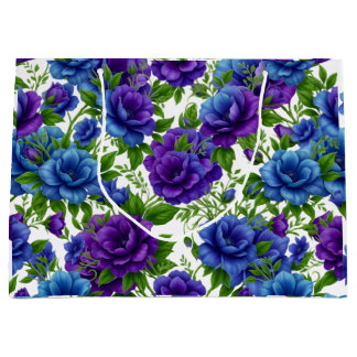 Sac à main élégant à motif floral de rose bleue et