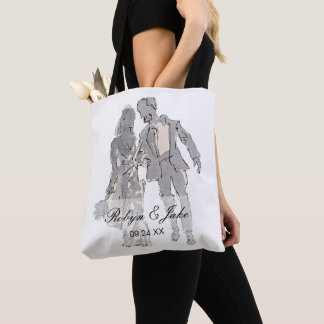 Sac à main élégant avec noms personnalisés de mari