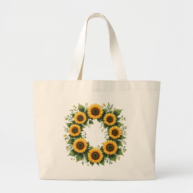 Sac à main élégant Couronne de Tournesol Doré (Devant)