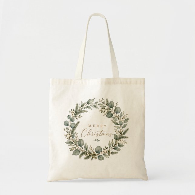 Sac à main élégant de Noël à motif botanique d'euc (Devant)