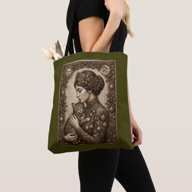 Sac à main élégant de Noël chat dame victorienne v (De près)