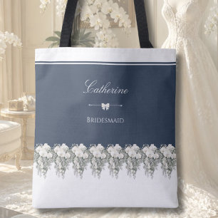 Sac à main élégant en orchidées bleues marine pour